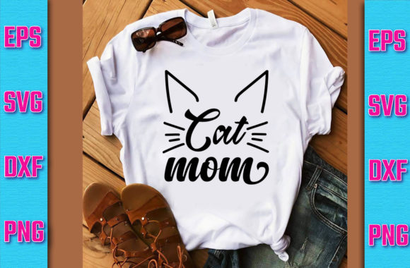 Cat Mom SVG Design for Embroidery Projects
