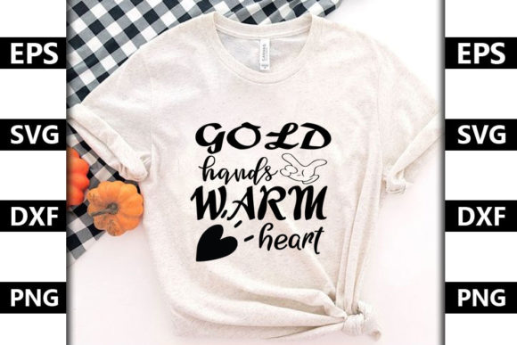 Cat Svg Design Gold Hands Warm Heart