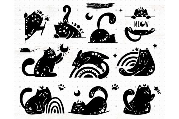 Celestial Black Peeking Cat SVG Bundle Review